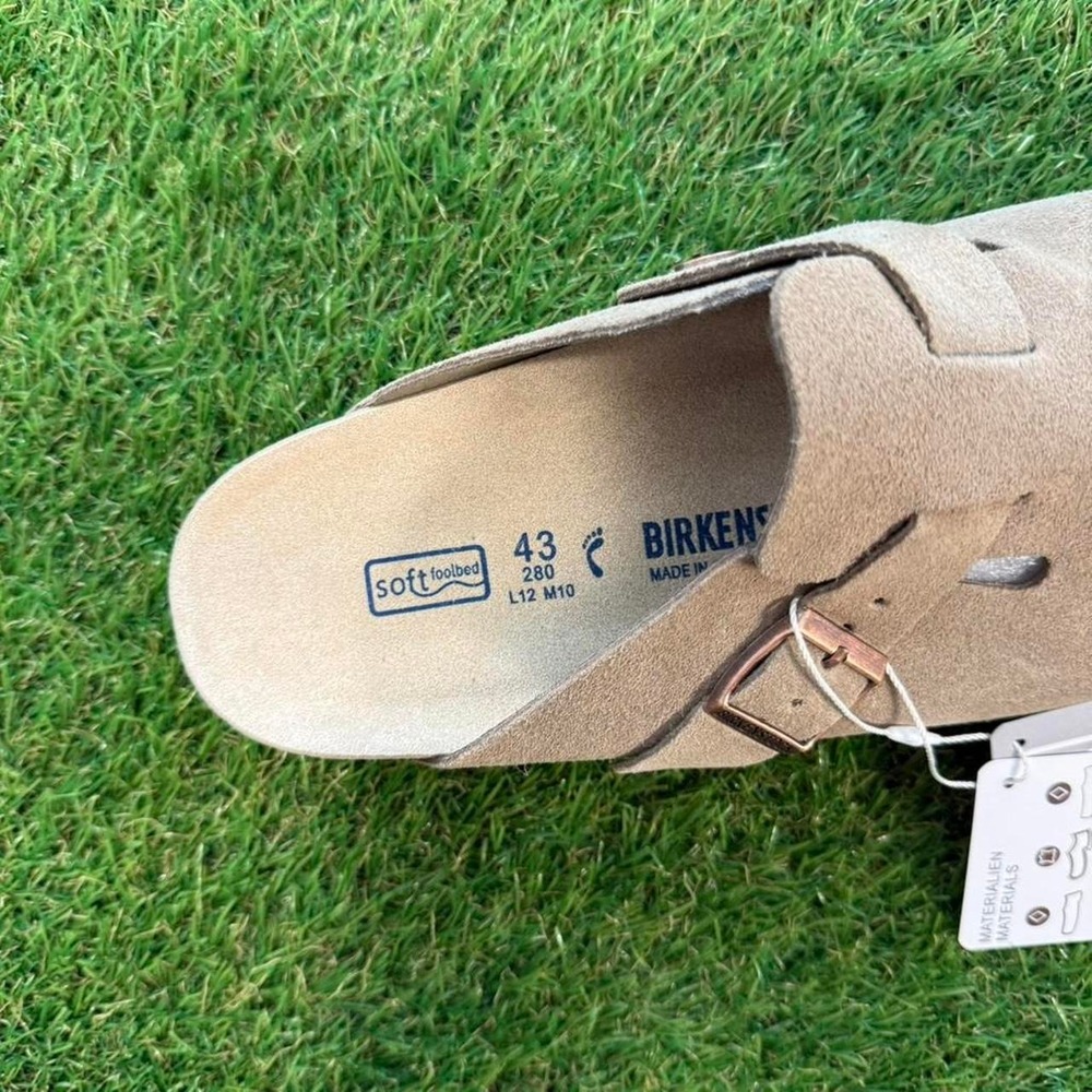 Birkenstock Boston Taupe suede clogs Men's 10, Women's 12 - Picture 6 of 6